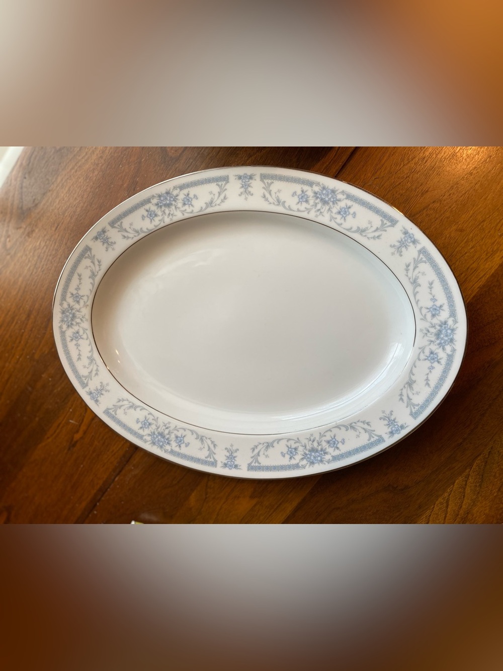 Sheffield Blue Whisper vintage 14 inch serving platter dish elegant